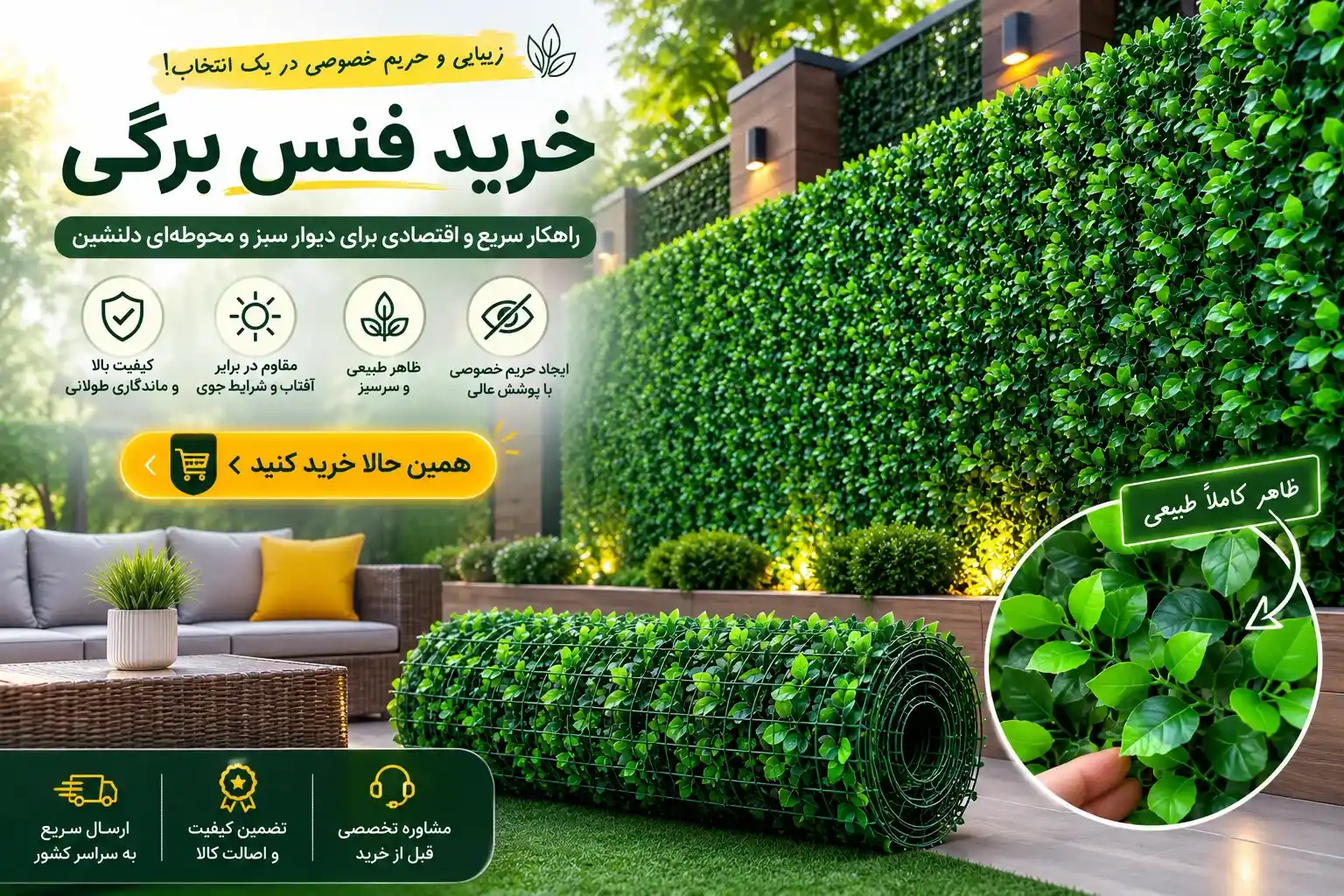 خرید فنس های برگی در انواع مختلف